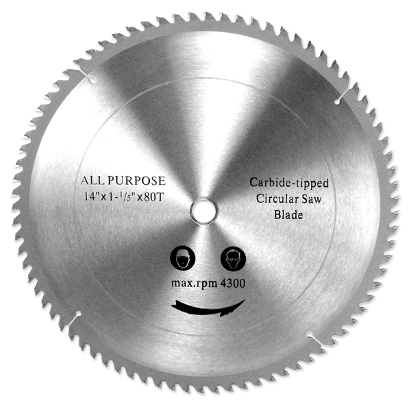 14" Inch X 1" X 80T Carbide Tipped Table SAW Blade Circular Wood