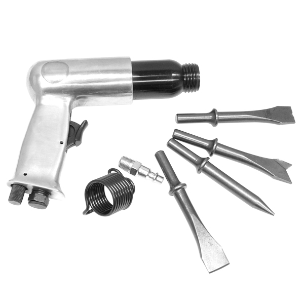 Heavy Duty 190mm Air Pneumatic Chisel Hammer Gun with 4 Chisels Tool ...