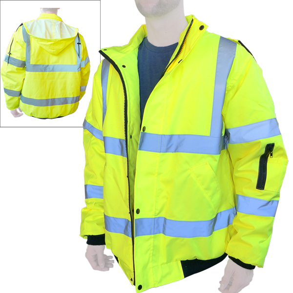 2 Pockets Reflective Fluorescent yellow ANSI/ISEA Cert. Safety Jacket